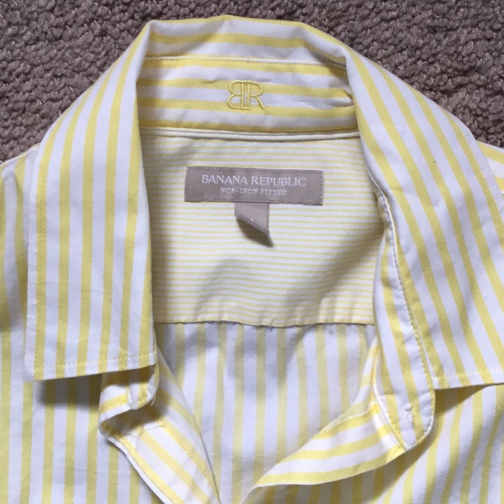 Yellow Striped Button Down Blouse - image 2
